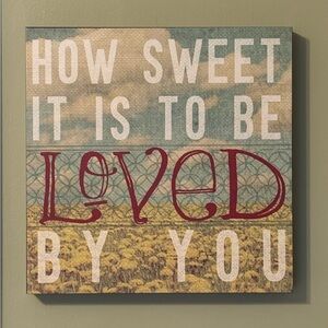 Decorative Wooden Sign Wall Decor Picture With Song Lyrics EUC